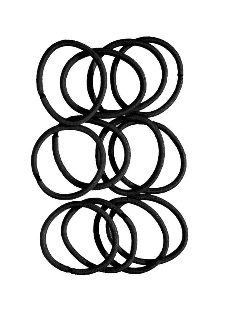 Snag Free Elastic Thick 12 Pack Black