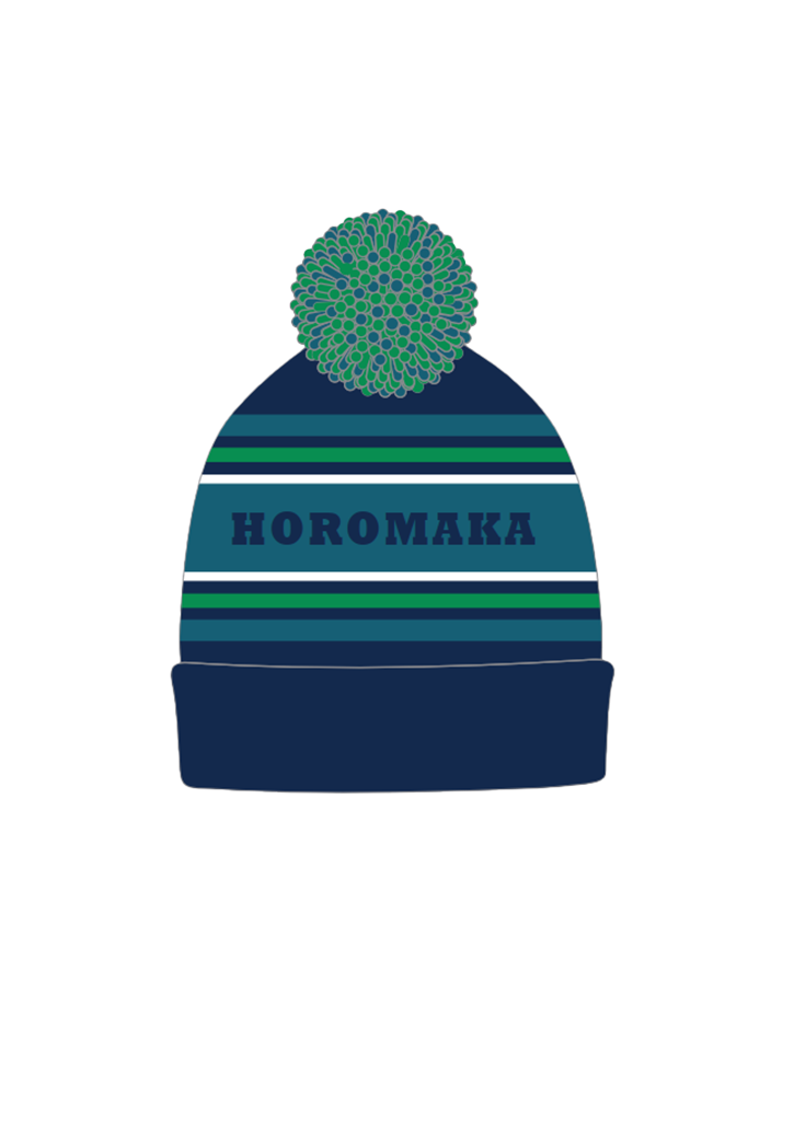 Hillmorton High School Horomaka Beanie Navy/Teal/Green