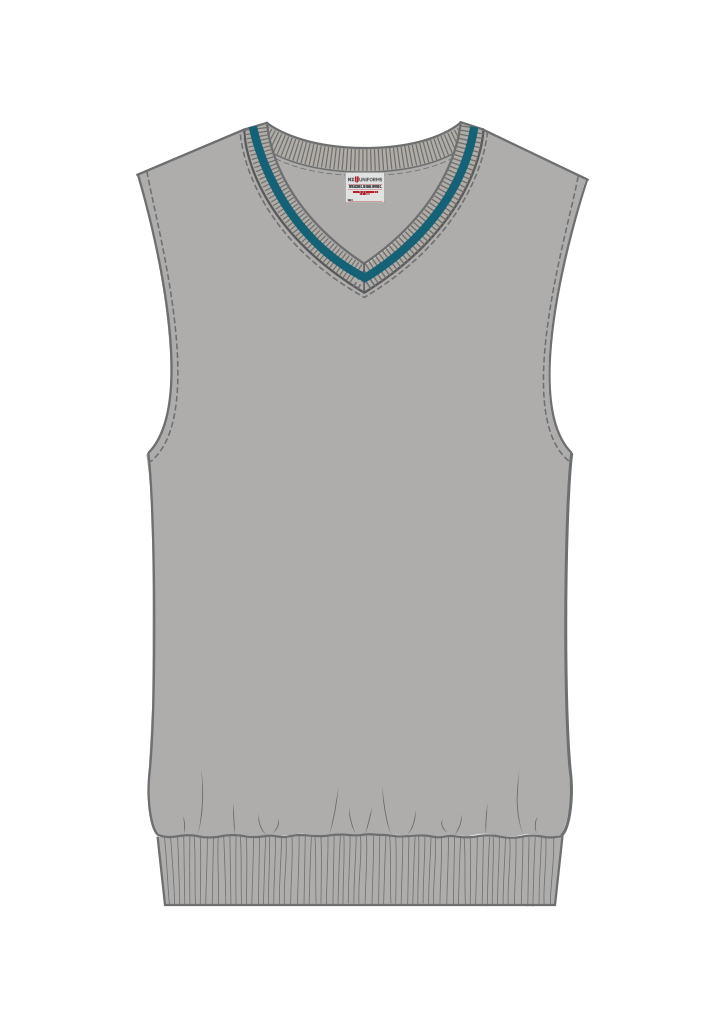 Hillmorton High School Senior Vest Grey/Teal