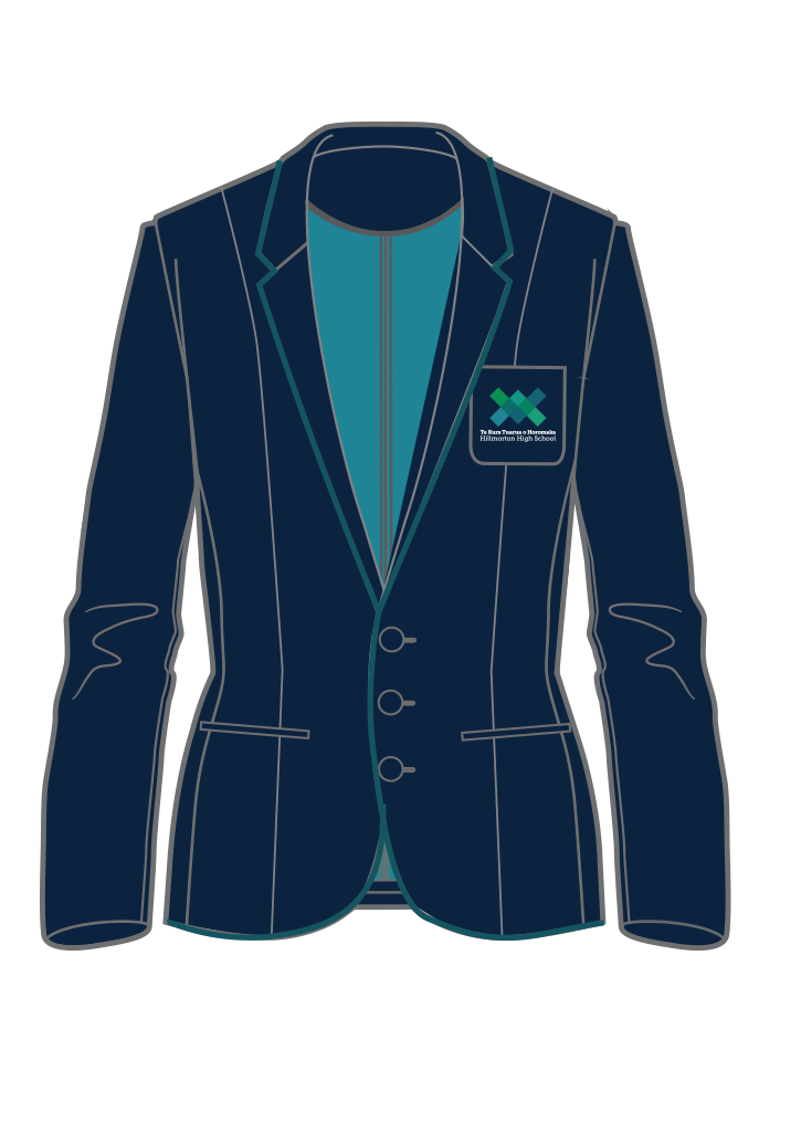 Hillmorton High School Senior Fitted Blazer Navy/Teal